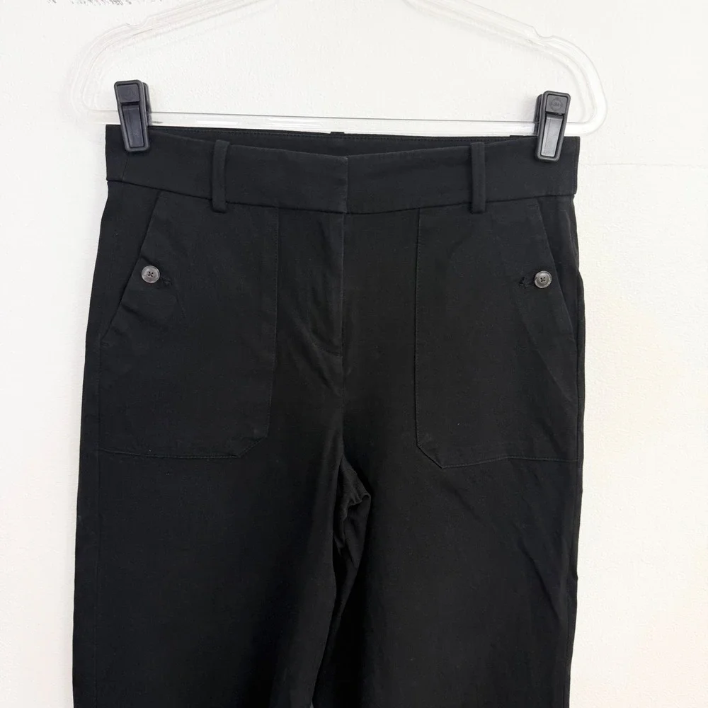 J.Crew Sydney Wide Leg Crop Pants Black Size 8 Cotton Blend
